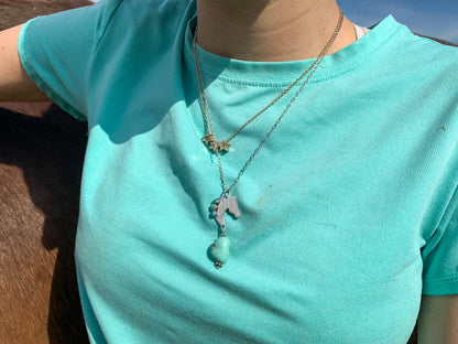 Genuine turquoise sterling silver necklace