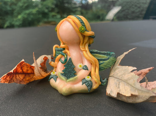 Clay woodland fairy figurine